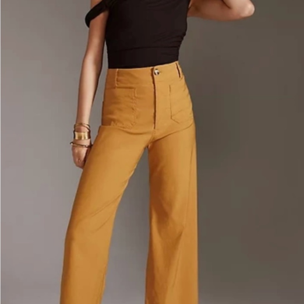Anthropology Maeve Golden Brown Pants Linen Blend  - The Collette. Size 31.